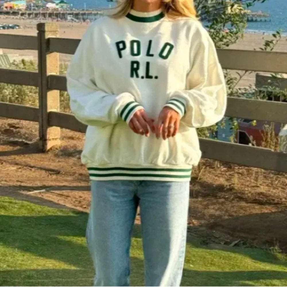 Polo Ralph Lauren Vintage Fleece Polo Sweatshirt in Nevis Large